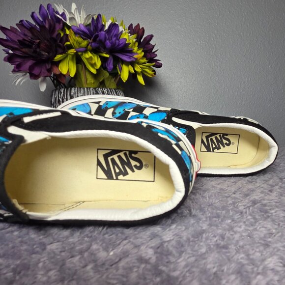 VANS Off the Walls Classic Slip-On Blue Butterfly Checkerboard - Picture 7 of 10